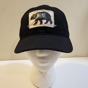 RAE DUNN Black Cap with Mini Bear Patch Youngh Size